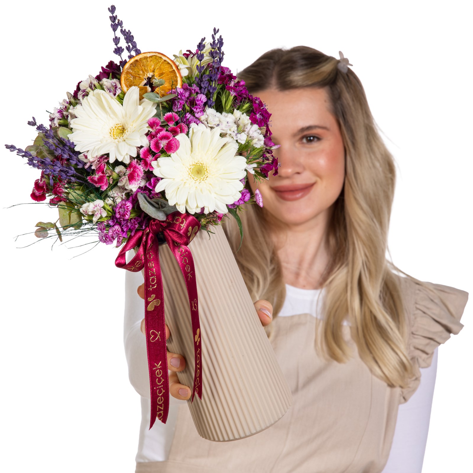 Lavanta Esintisi Gerbera Vazosu
