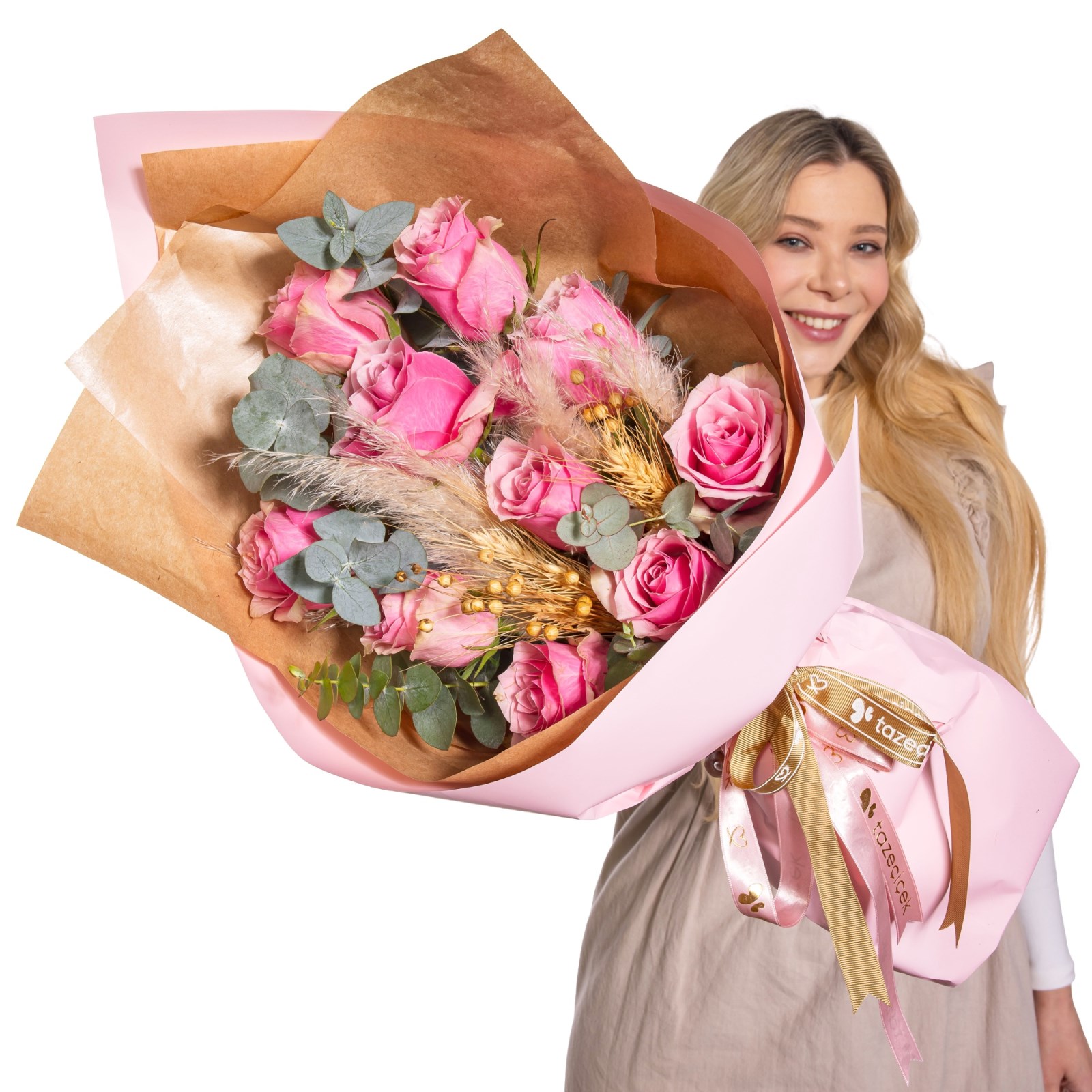 Rose Haven Pembe Gül Buketi